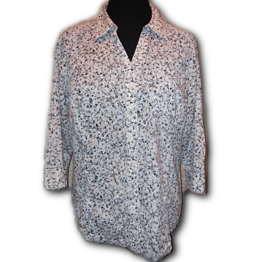 PLUS SIZE: ST. JOHN'S BAY Button-Front Blouse